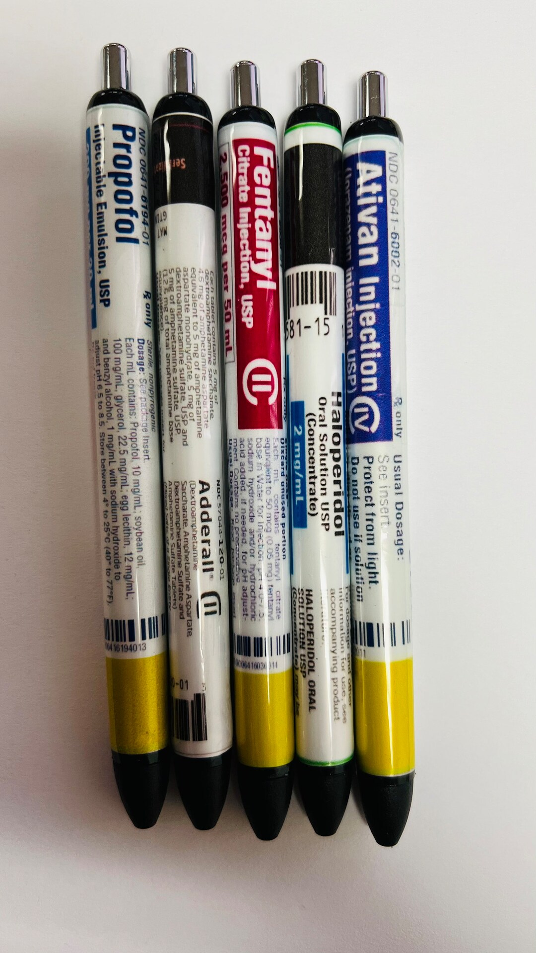 MEDICAL Pens. Ativan, Haloperidol, Fentanyl, Aderall, and Propofol. Set