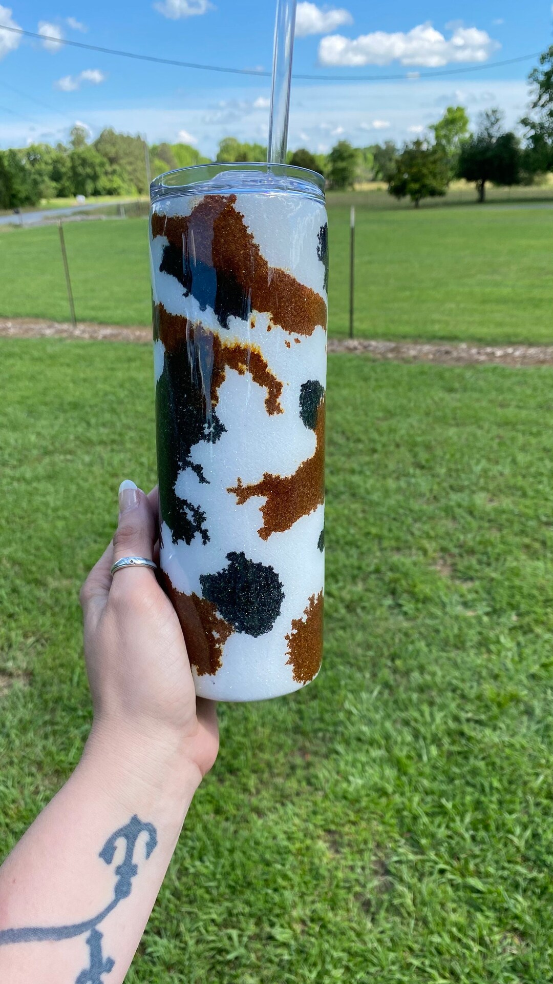 Cowhide Tumbler Etsy