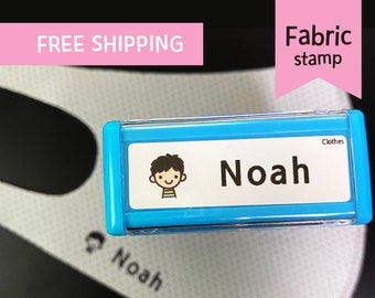 CUSTOM NAME STAMP for fabric | Name stamp for personalized mask | Fabric Stamp for Clothing | Stamp for Clothes | Back to School Stamp