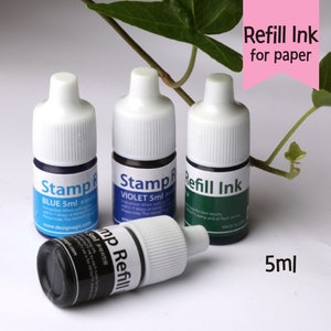 Ricarica inchiostro per timbri / inchiostri per timbri per documenti / Inchiostro ad asciugatura rapida / Ricarica inchiostro per timbri personalizzati 5 / 15 ml