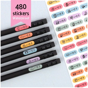 Mini étiquettes imperméables JELLYBEAN pour enfants | Garderie | Etiquettes de nom | Étiquettes personnalisées pour l'école | autocollant prénom | Coréen, Rentrée des classes