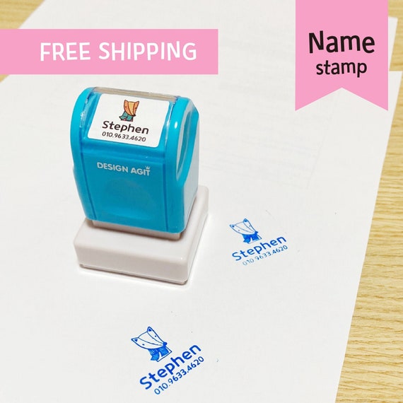 Name Stamp for Clothing Kids Custom Name Stamp Personalized  for Kids Clothes Waterproof Permanent, 6 Sticker Patterns : Office Products