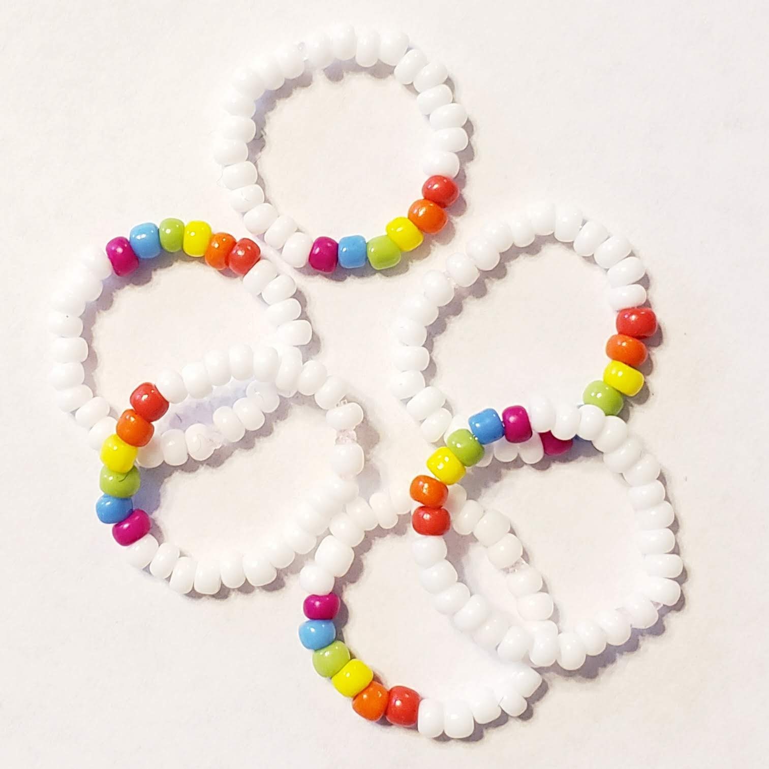 Set of 3 Cute Rainbow Seed Bead Rings Etsy