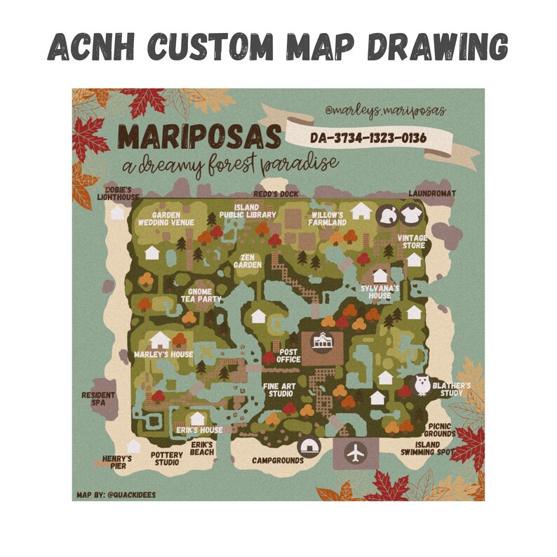 ACNH Custom Map Drawing Animal Crossing New Horizons | Etsy