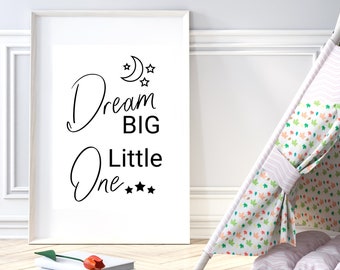 Dream Big Printable Art Nursery Artwork Night Sky Artwork - Etsy