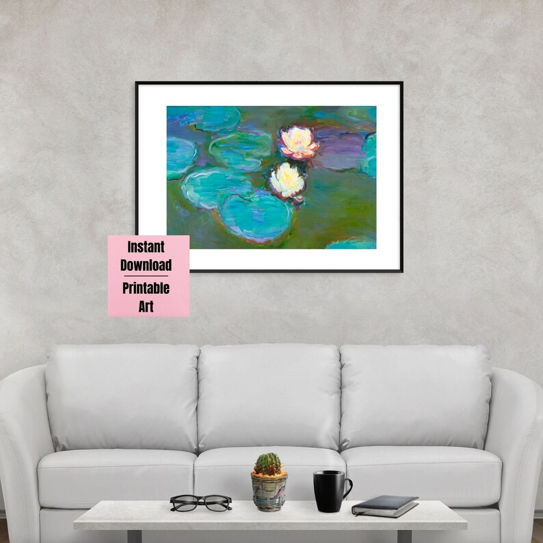Water Lilies Printable Monet Water Lilies Monet Downloadable Etsy