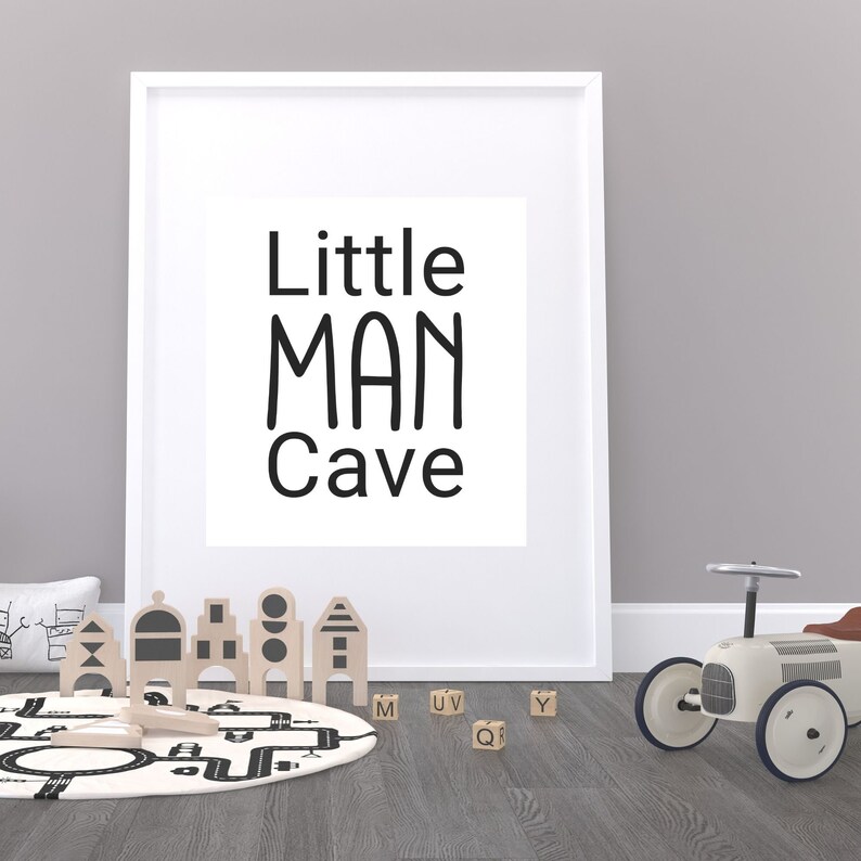 Little Man Cave Printable Little Man Sign Boys Room Wall - Etsy