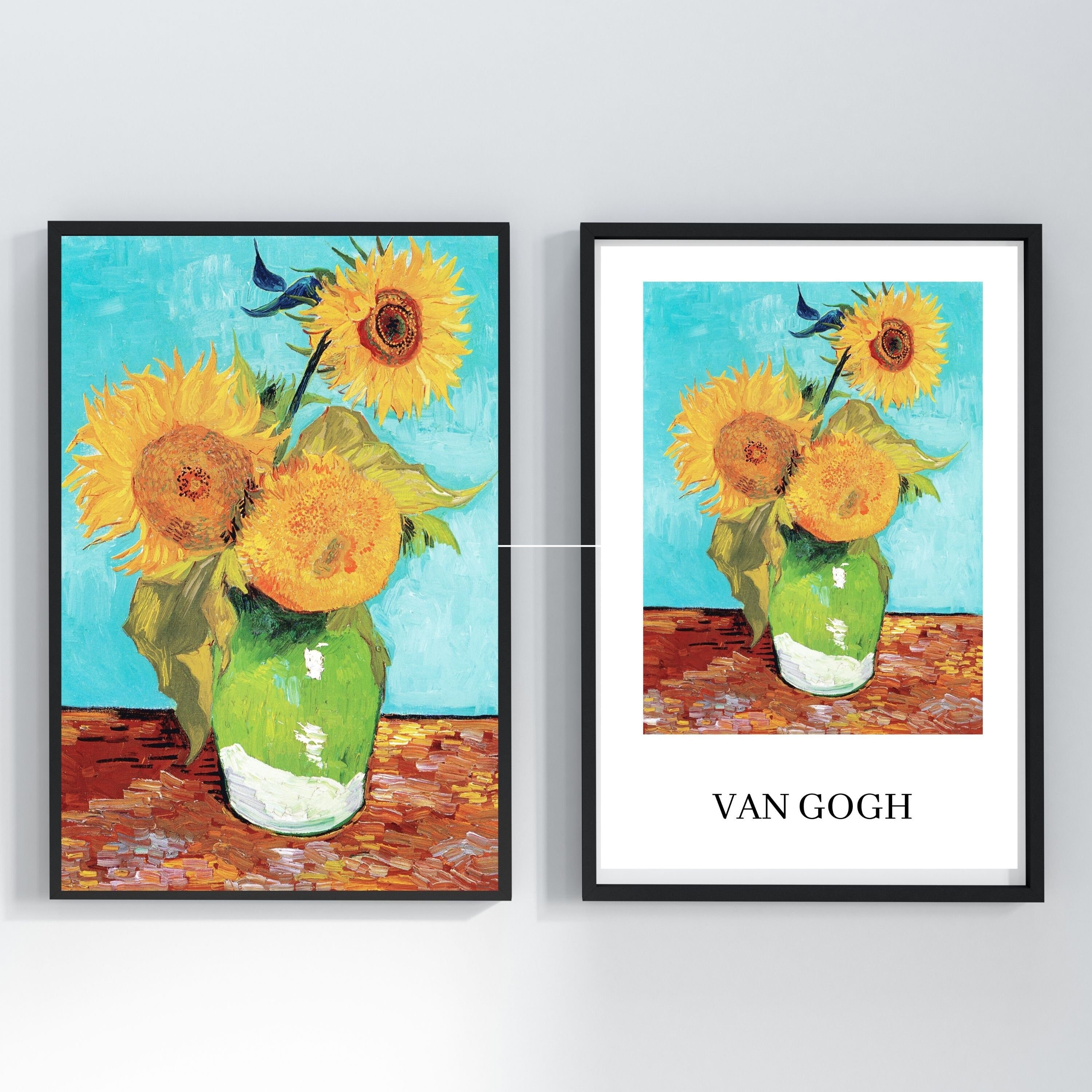 Van Gogh Sunflowers 2 Set Printables Poster and Print Set Etsy