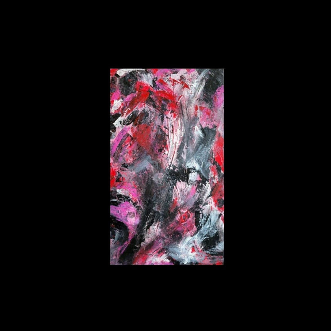 Red and Black Abstract Paintings Original Signed Abstract Etsy