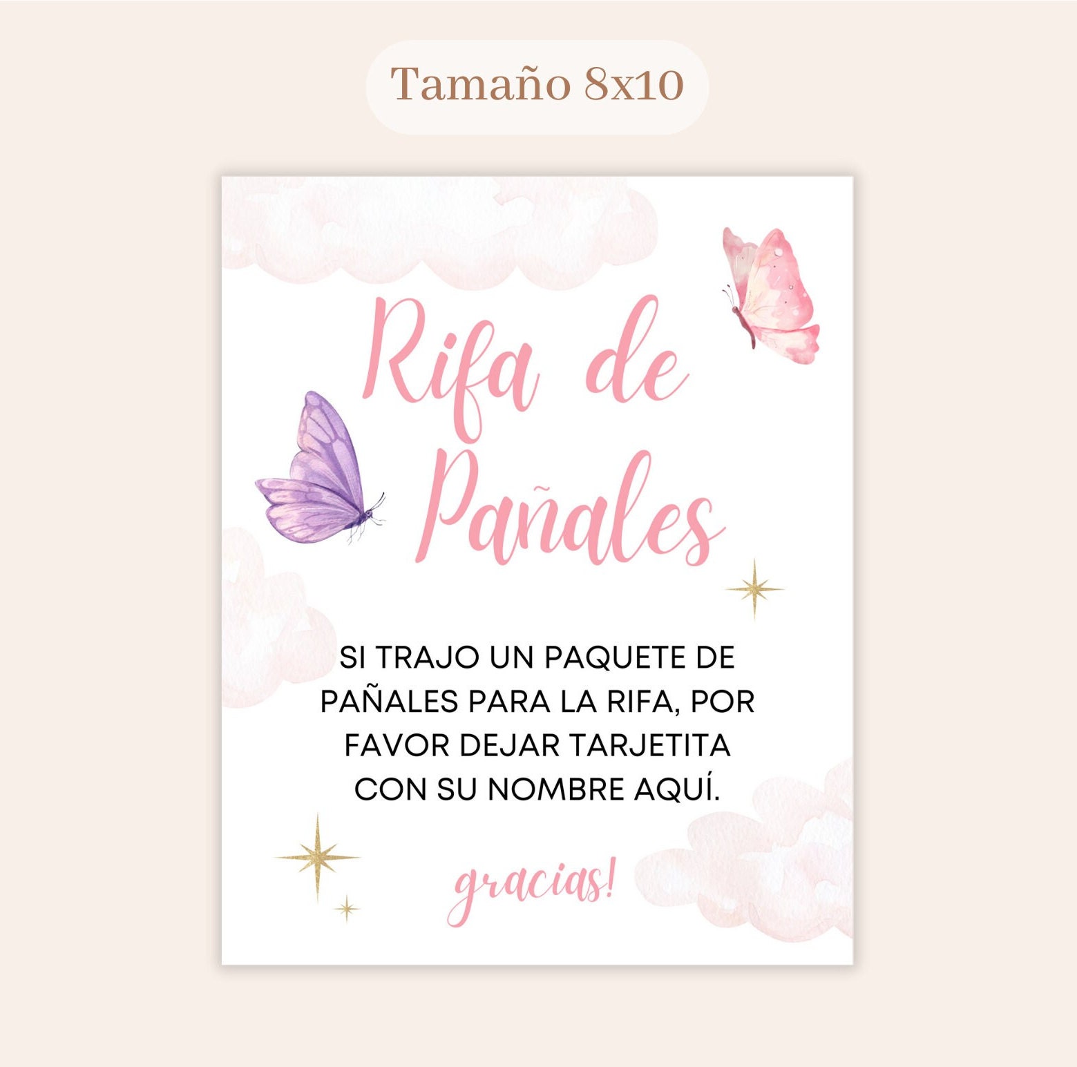 PRINTED Rifa De Pañales Spanish Diaper Raffle Sign Baby -  Finland