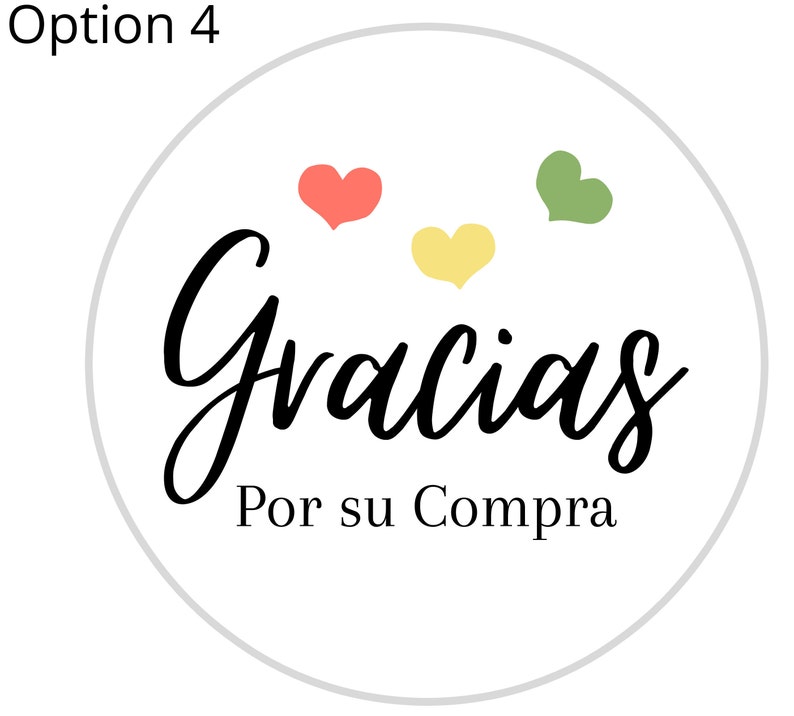 Gracias Por Su Compra Stickers Different Variations Available Option 4