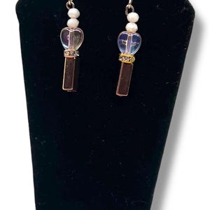 Beaded Heart Earrings Handmade - Valentines Day Jewelry