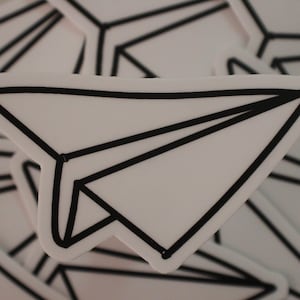 Paper Plane Sticker - 3&quot; x 1.82&quot;