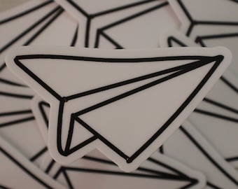 Adesivo aeroplano di carta - 3" x 1,82"