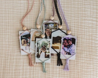 Macrame Car Charm Diffuser | Small Picture Frame | Film Car Charm | Mini Picture Holder