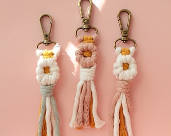 Macrame Flower Keychain | Flower Keychains | keychain accessories