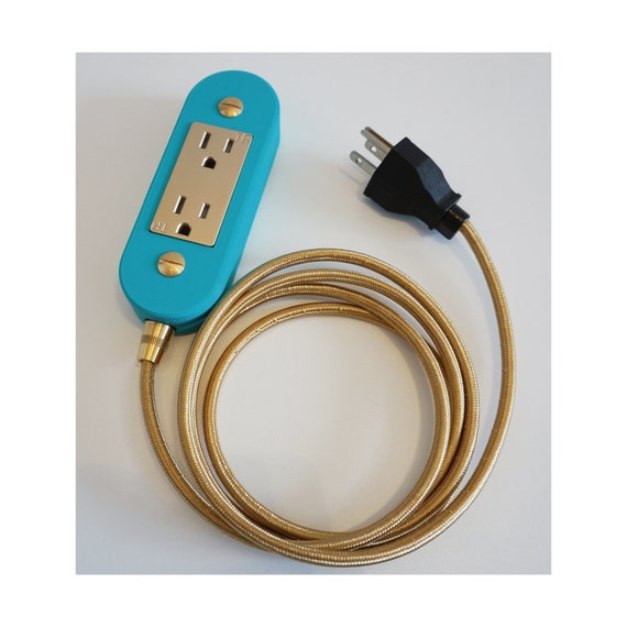 Teal & Gold Wall Outlet Extension Cord -  Canada
