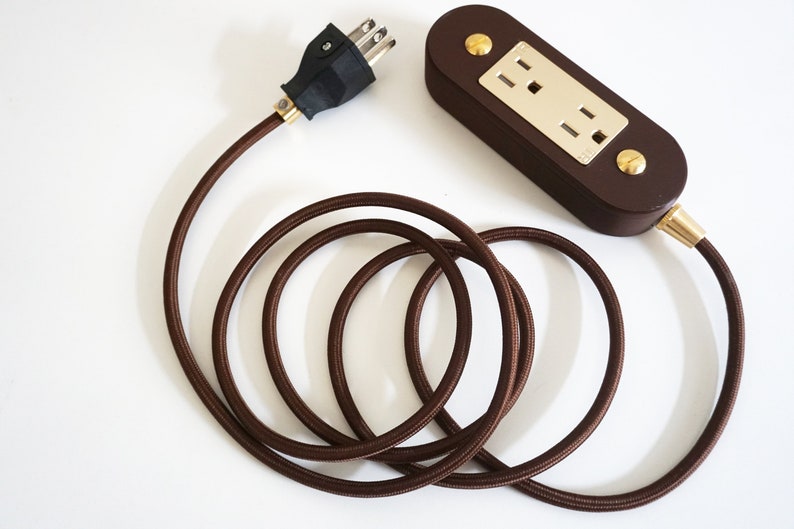 Brown & Gold Wall Outlet Extension Cord Etsy