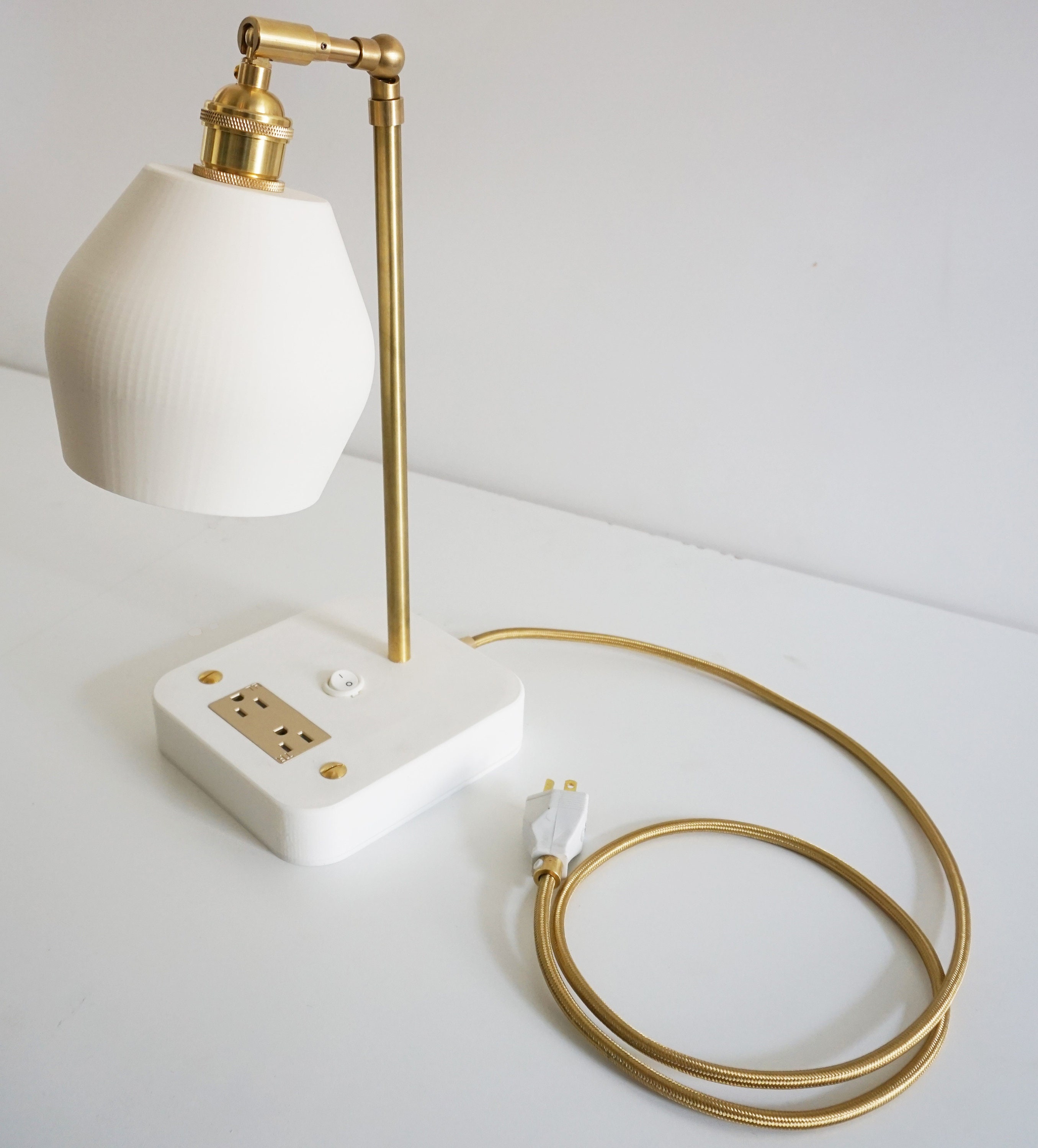 Brass desk lamp 2024 with usb port