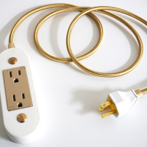 Brown & Gold Wall Outlet Extension Cord Etsy