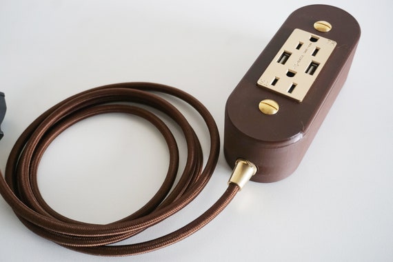 Brown & Gold Wall Outlet Extension Cord -  Canada