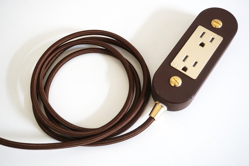 Brown & Gold Wall Outlet Extension Cord Etsy