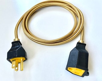 Gold & Black Extension Cord single plug