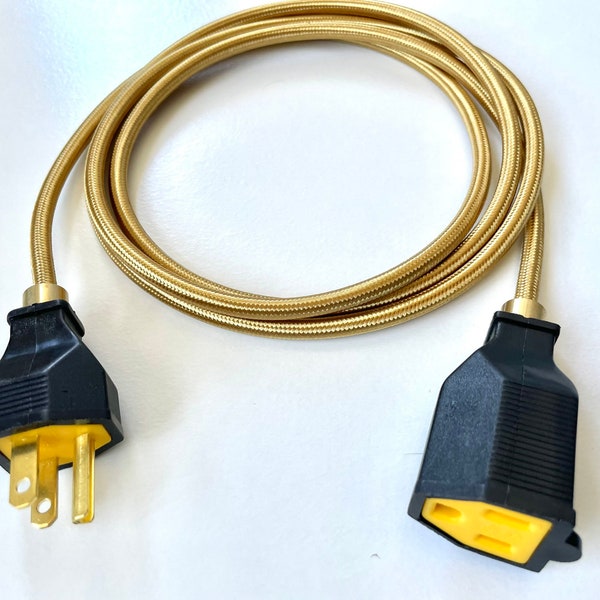 Gold & Black Extension Cord single plug