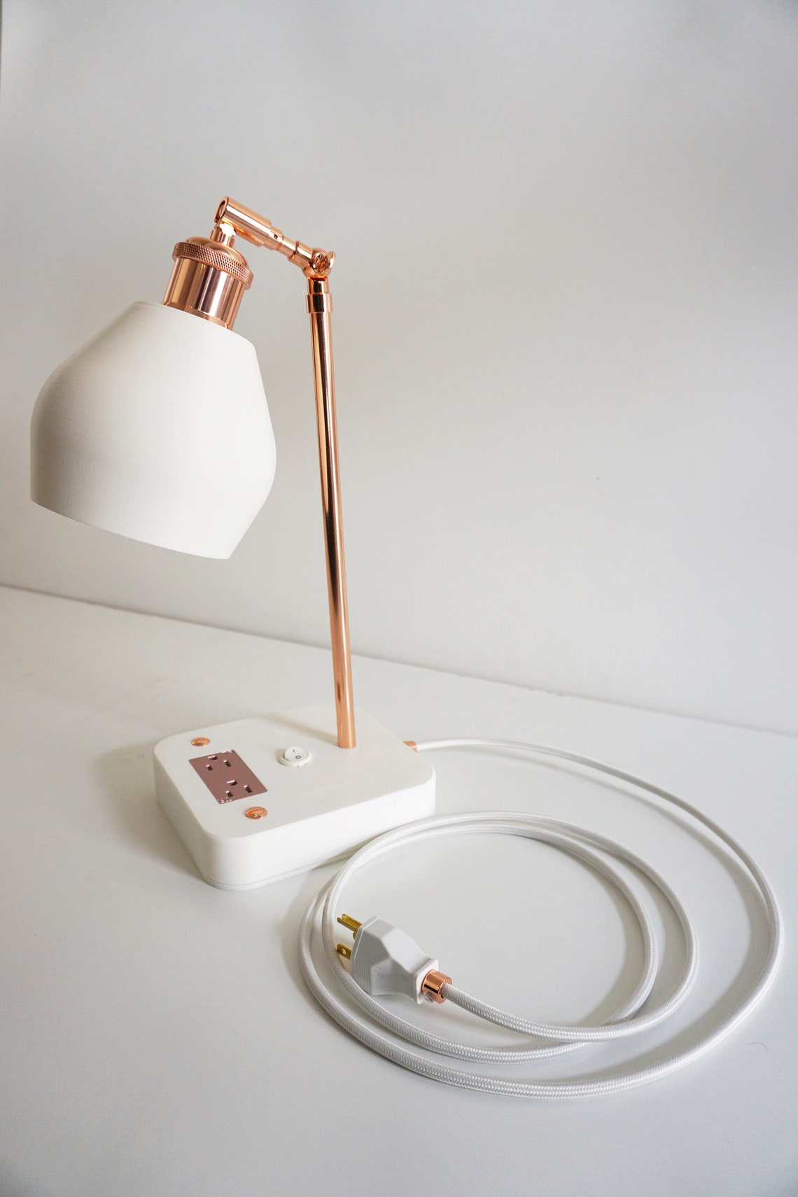 Rose Gold Desk Lamp With Outlet Etsy