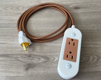 Ginger and white Wall Outlet Extension Cord