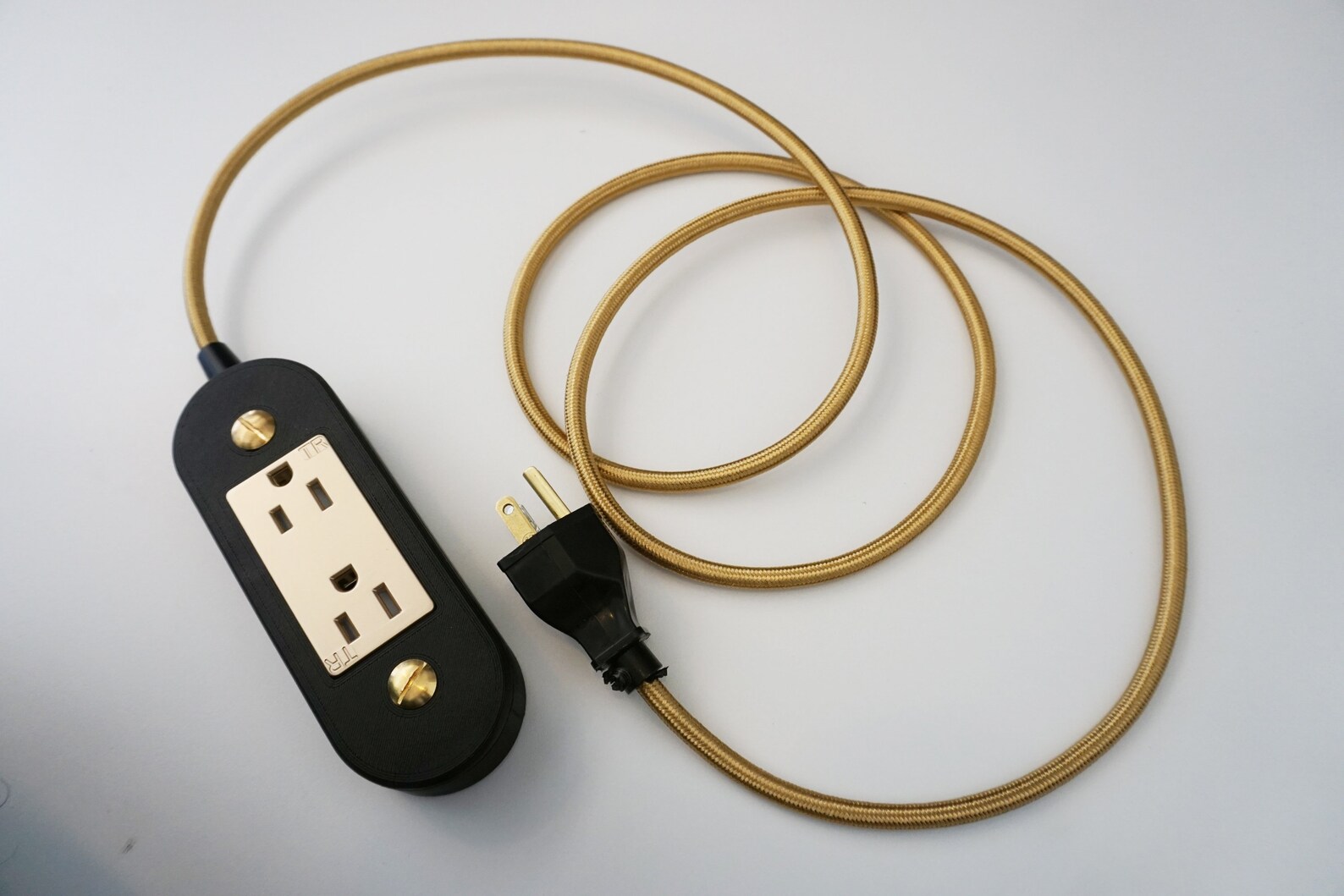 Gold & Black Wall Outlet Extension Cord Etsy