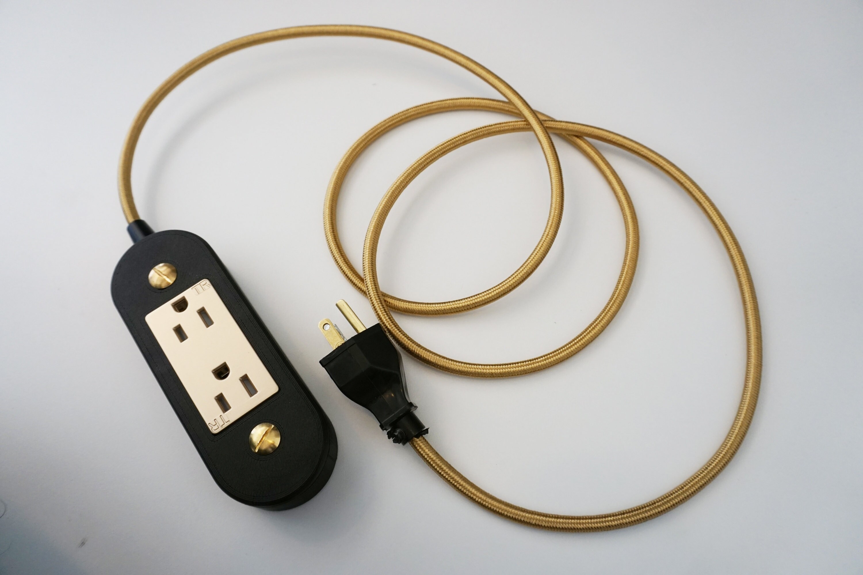 Gold & Black Wall Outlet Extension Cord Etsy