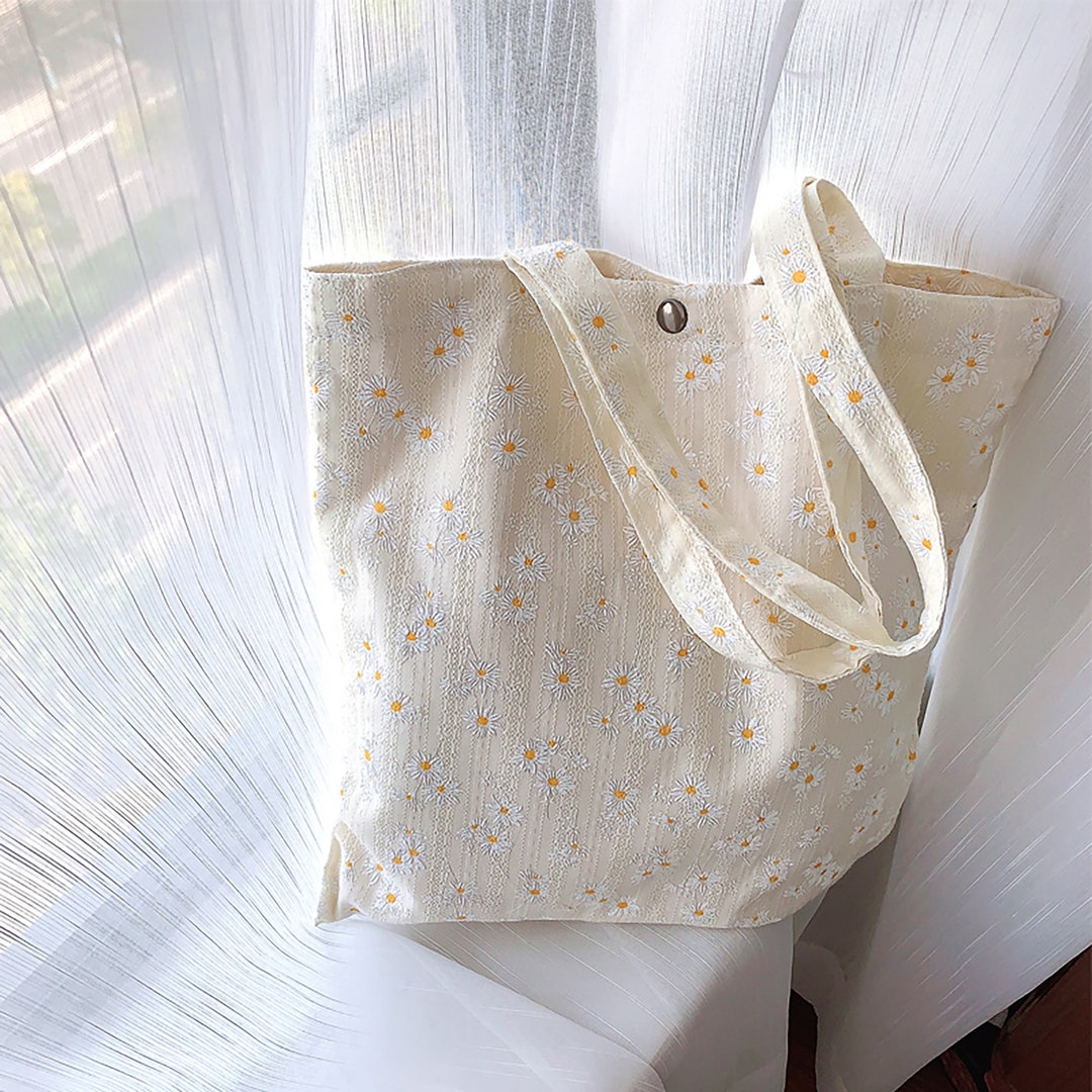 Buy Daisy Flower Canvas Tote Bagflower Cute Shoulder Bagfloral Tote