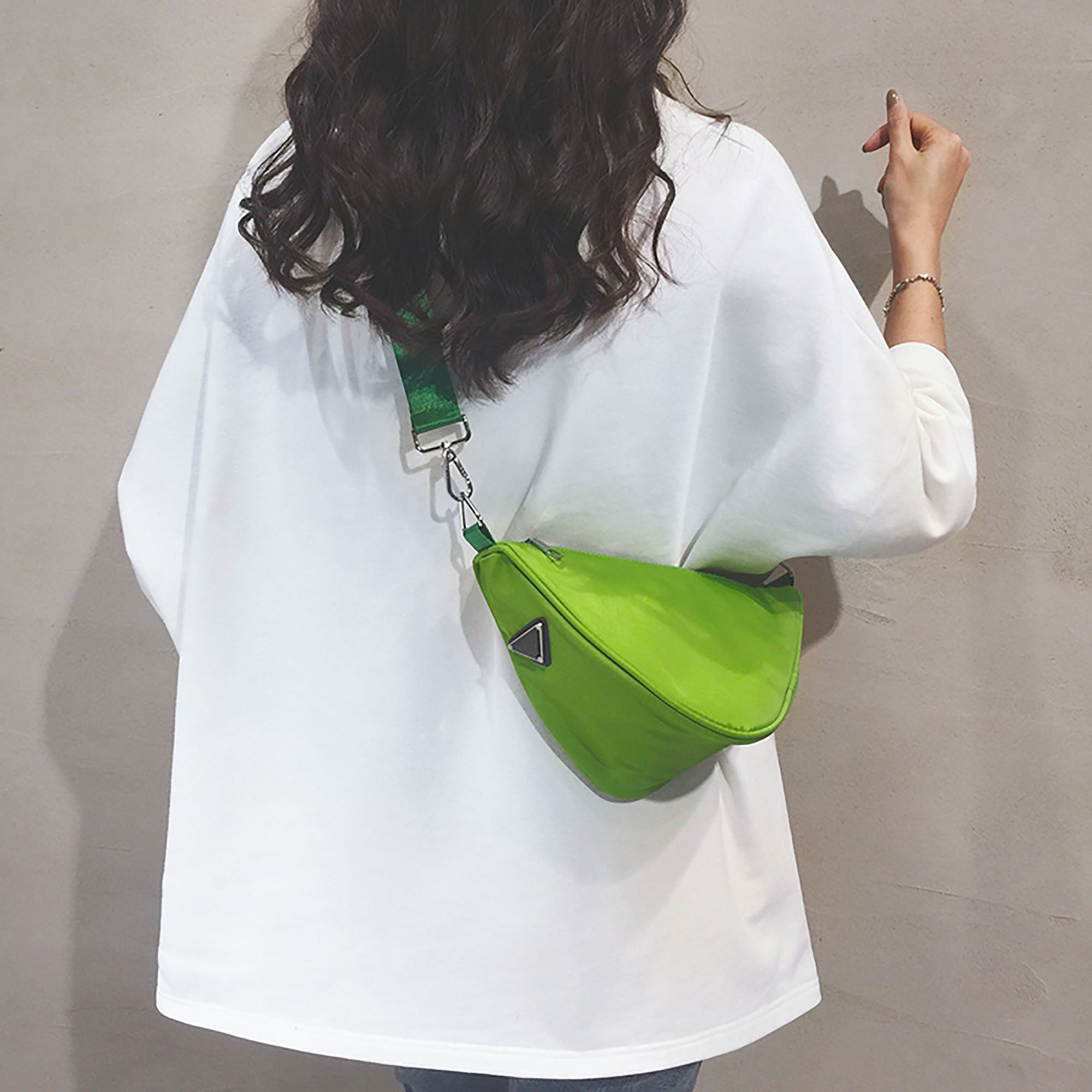 Minimalist Nylon Crossbody Bag, Novelty Purse, Small Shoulder Bag, Half Moon Bag,novelty