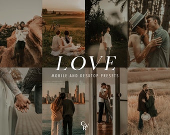 20 LOVE Lightroom Presets. Desktop And Mobile. 20 Different Presets. Couple, Wedding, Moody, Warm, Aesthetic, Outdoor Filter