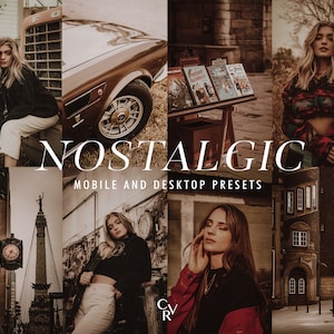8 Nostalgic Lightroom Presets, 8 Desktop and Mobile Presets, Film Analog Brown Presets, Retro Presets, VSCO, Filter Photography