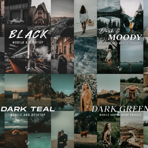 470 MOODY Bundle-Presets Mobile und Desktop Lightroom Preset Bundle für Instagram Das beste Angebot Dunkel, Schwarz, Erdig, Ästhetisch Bild 9