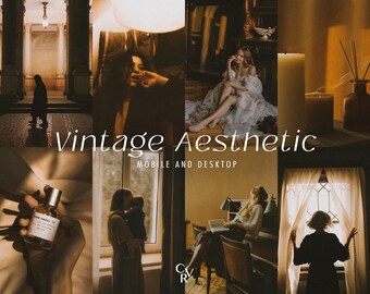 10 Vintage Aesthetic Lightroom Presets. Desktop And Mobile. Retro, Film, Analog, Influencer, Warm Tone, Grainy, Minimal, Dark Moody Filter