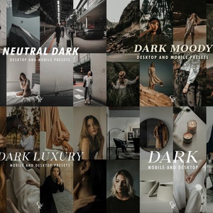 470 MOODY Bundle-Presets Mobile und Desktop Lightroom Preset Bundle für Instagram Das beste Angebot Dunkel, Schwarz, Erdig, Ästhetisch Bild 8