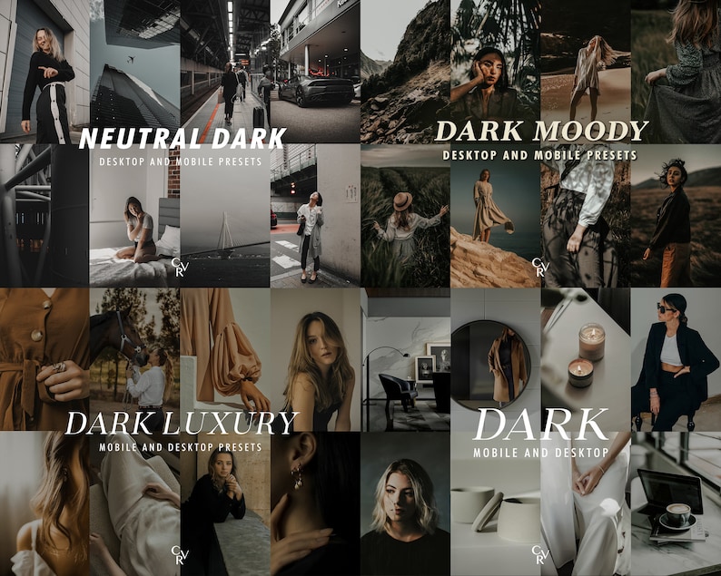 470 MOODY Bundle-Presets Mobile und Desktop Lightroom Preset Bundle für Instagram Das beste Angebot Dunkel, Schwarz, Erdig, Ästhetisch Bild 8