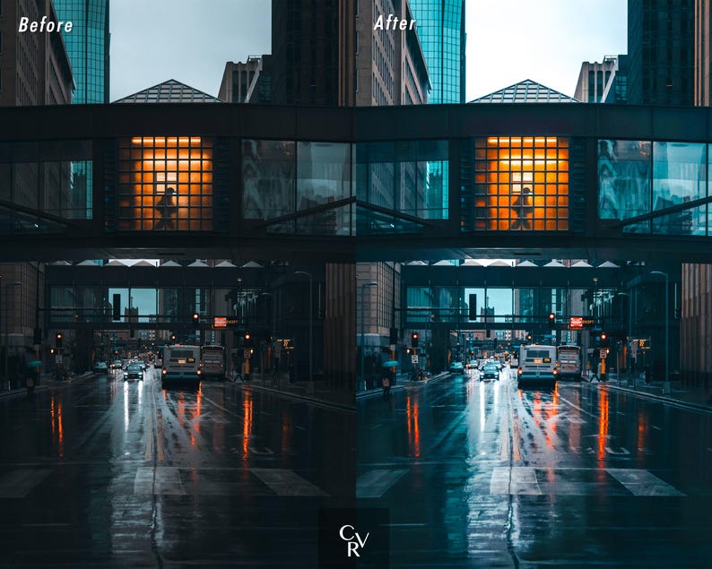 20 Night City Lightroom Presets. Desktop And Mobile. 20 Different Presets. Night time, City, Urban, Lights, Street, Architecture Presets image 8