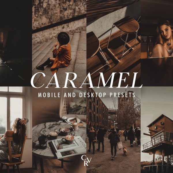 10 Caramel Lightroom Presets. Desktop And Mobile. 10 Different Presets. Moody, Dark, Brown, Coffee Filter for Instagram Photography