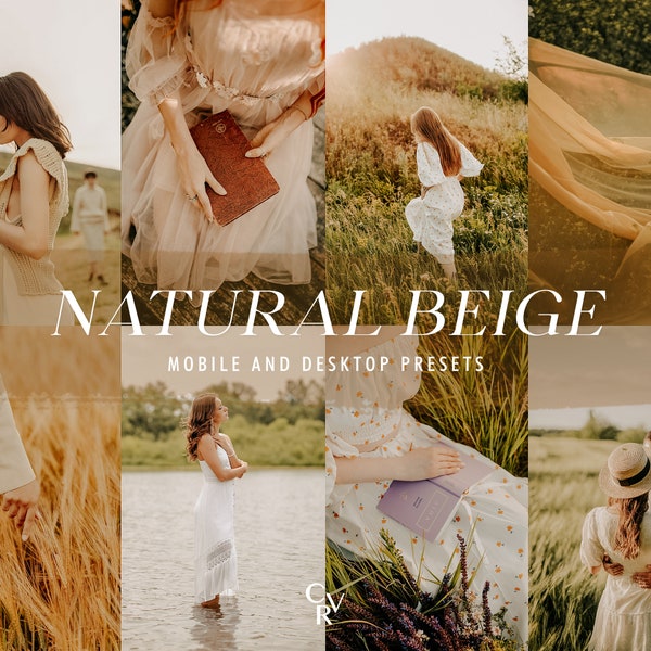 15 Natural Beige Lightroom Presets. Desktop And Mobile. 15 Different Presets. Warm, Brown, Airy, Outdoor, Bohemian, Boho,