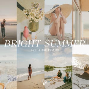 15 Bright Summer Lightroom Presets. Desktop And Mobile. 15 Different Presets. Soft, Warm, Outdoor, Beach, Travel, Light Airy, Natural Filter