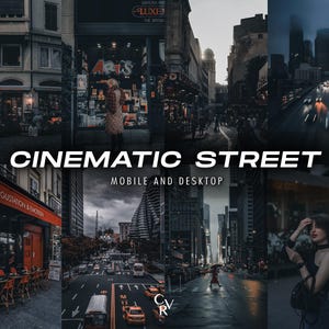 25 Cinematic Street Lightroom Presets. Desktop And Mobile. 25 Different Presets. City, Dark, Night, Black, Moody, Urban Photography, Filter