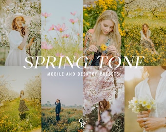 15 Spring Tones Lightroom Presets. Desktop And Mobile. 15 Different Presets. Vibrant, Colors, Outdoor, Seasons, Aesthetic, Filter