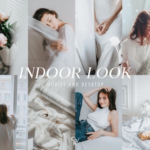 10 Bright Indoor Lightroom Presets. Desktop And Mobile. 10 Different Presets. Natural, Light, Soft, Interior, Clean, White Blogger Filter