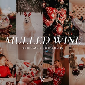 15 Christmas Lightroom Presets. Desktop And Mobile. Xmas, Festive, Holiday, Winter, Family, Rich, Aesthetic, Cozy, Blogger, Wine Filter