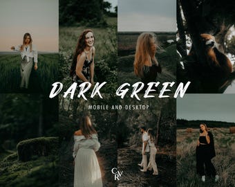 20 Dark Green Lightroom Presets. Desktop And Mobile. Nature, Forest, Rich, Moody, Outdoor Photography Photo Filter