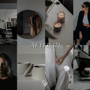 10 DARK Lightroom Presets. Desktop And Mobile. Muted, Black, Elegant, Editorial, Influencer, Moody, Aesthetic, Noir, Filter image 4